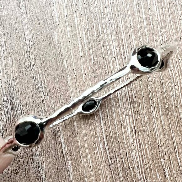 IPPOLITA Sterling Silver Black Onyx Rock Candy Bangle Bracelet 7.5" - Picture 3 of 6
